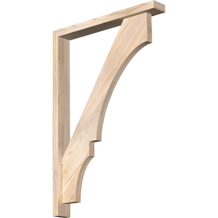 Ekena Millwork Balboa Block Smooth Bracket w/ Offset Brace, Douglas Fir, 3 1/2"W x 26"D x 38"H BKT0402X26X38BOA05SDF